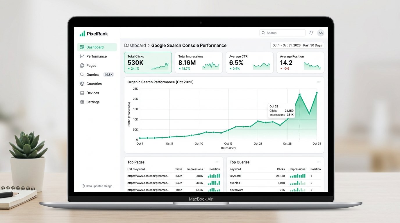 Google Search Console Performance Dashboard - 530K Clicks